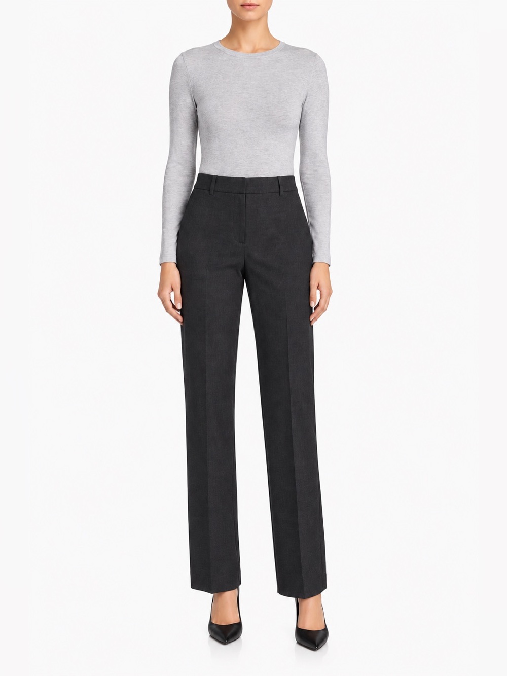 Theory Taye K Jackson Quiet Luxury Wool Blend Straight Leg Office Pants 4